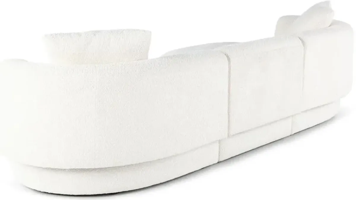 Abby White 3 Piece Sectional