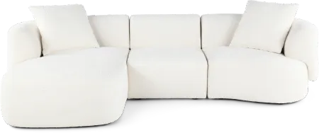 Abby White 3 Piece Sectional
