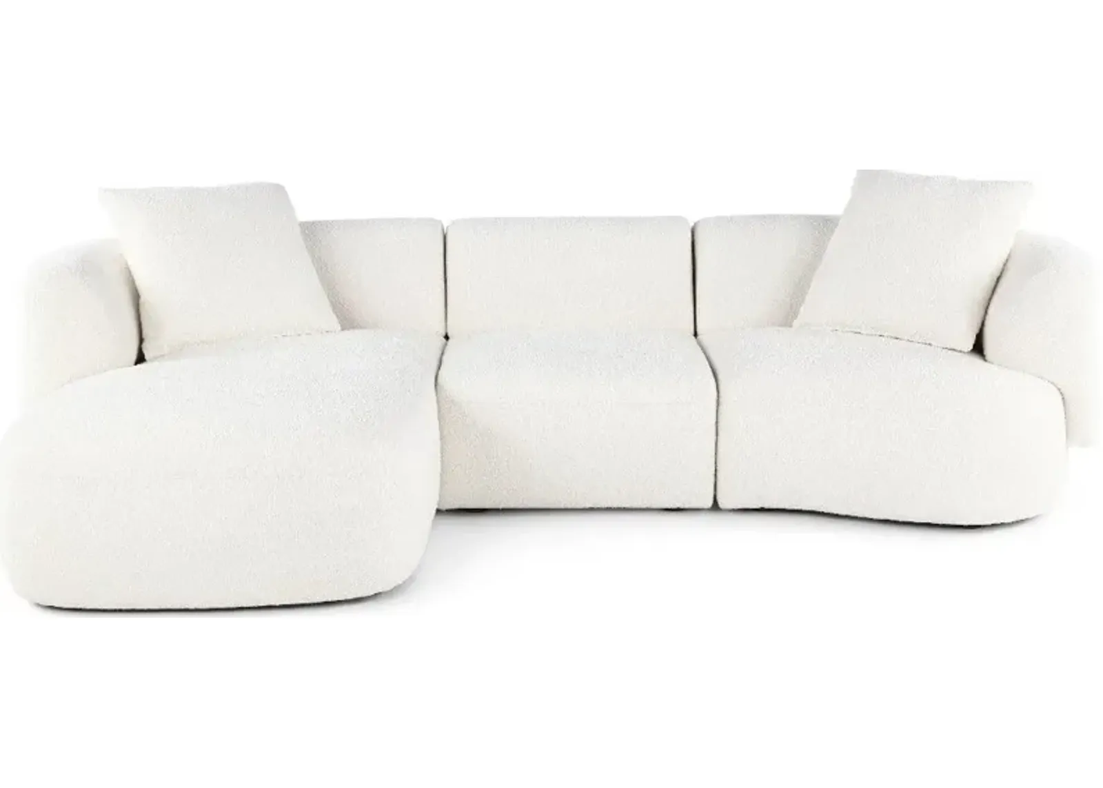 Abby White 3 Piece Sectional