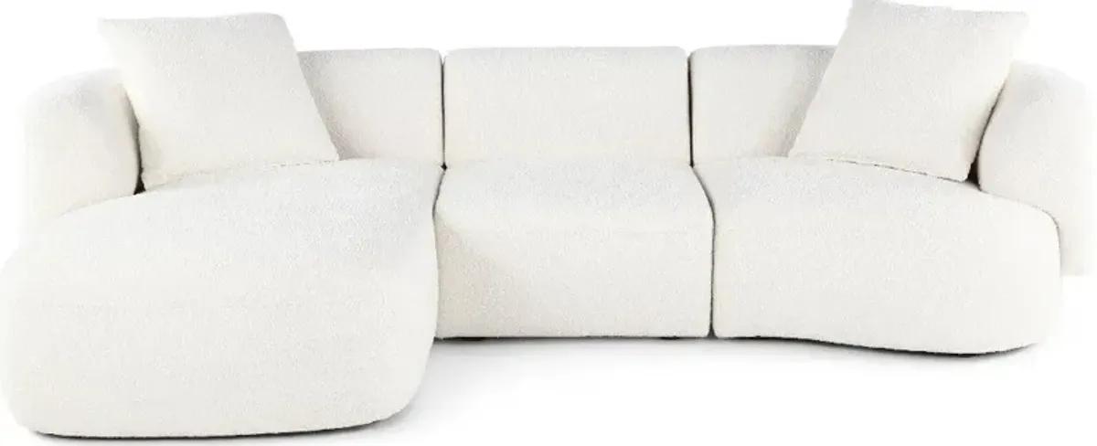 Abby White 3 Piece Sectional