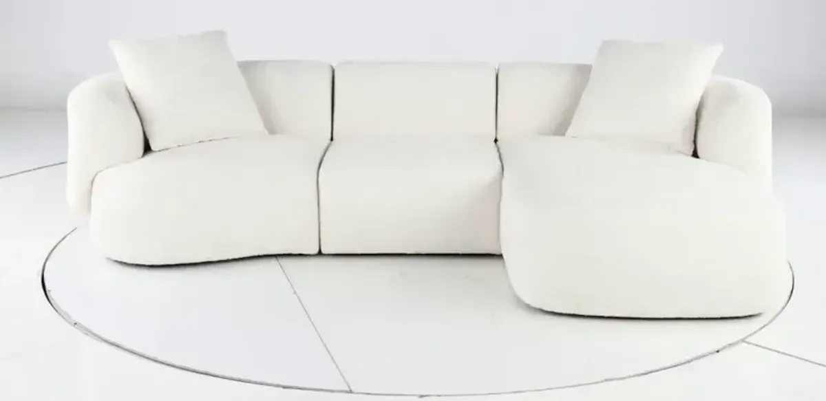 Abby White 3 Piece Sectional