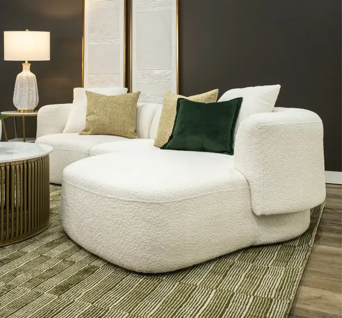 Abby White 3 Piece Sectional