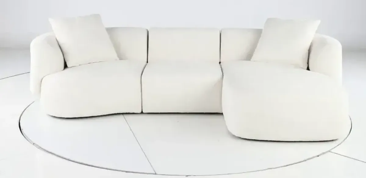 Abby White 3 Piece Sectional