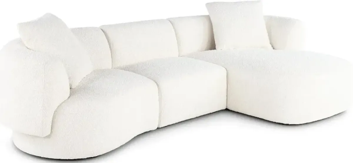 Abby White 3 Piece Sectional