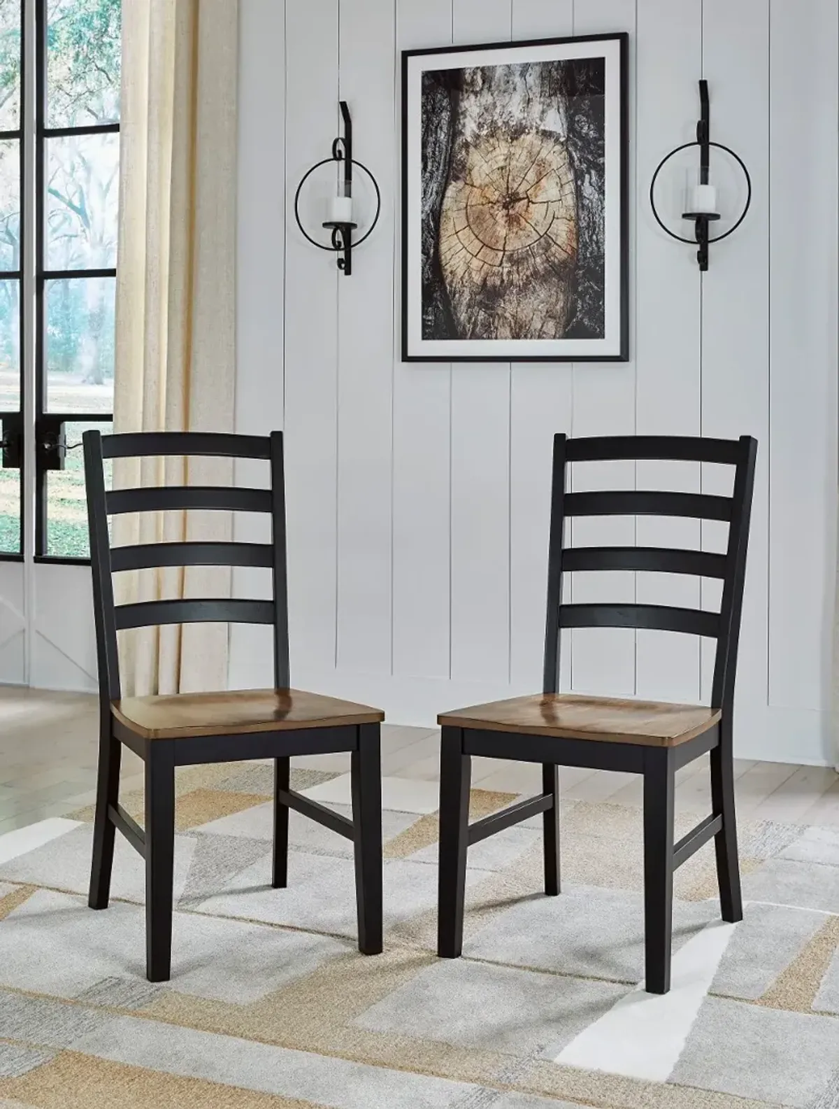 Tomley Black and Brown Dining Chair