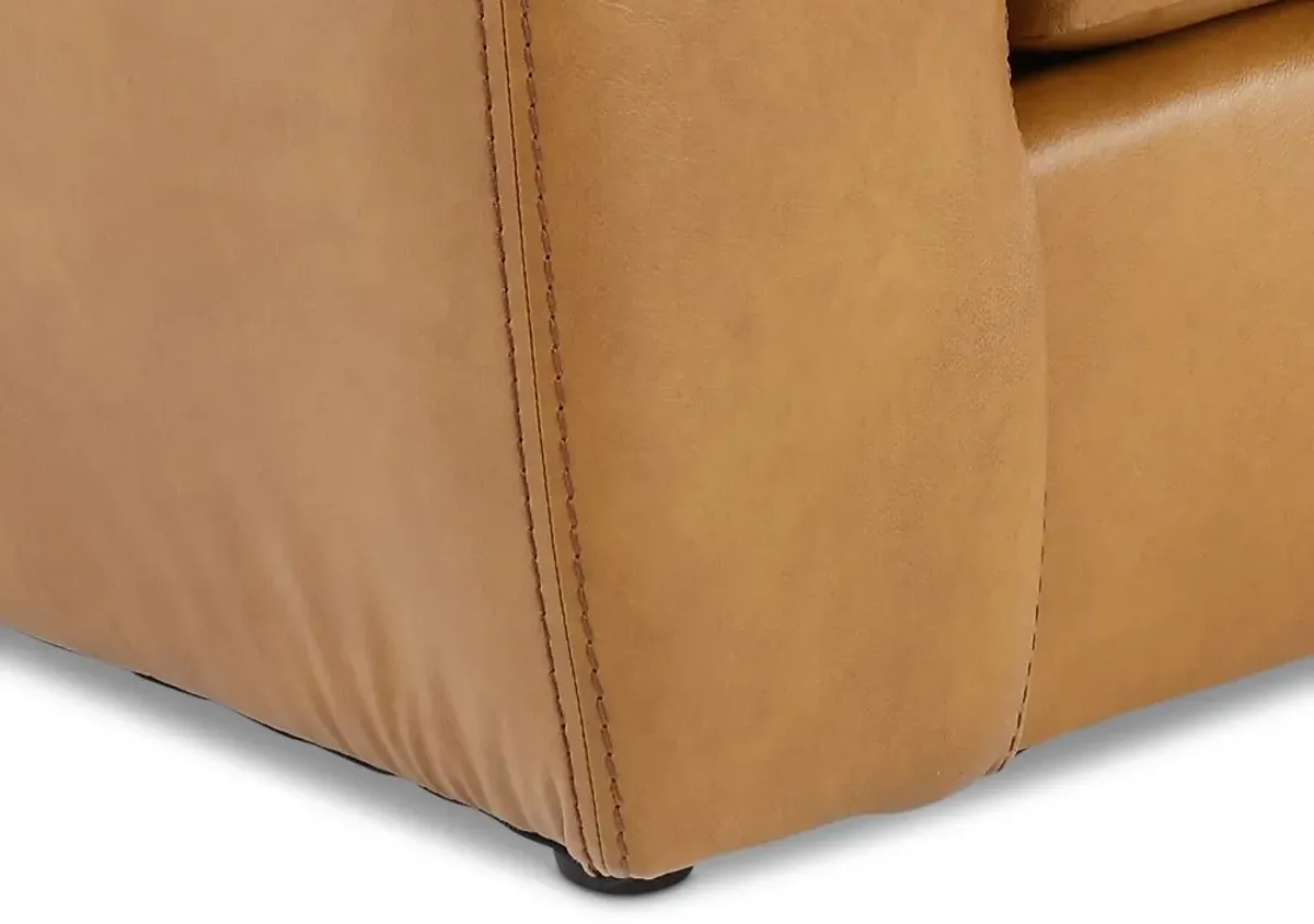 Corvara Tan Leather Sofa