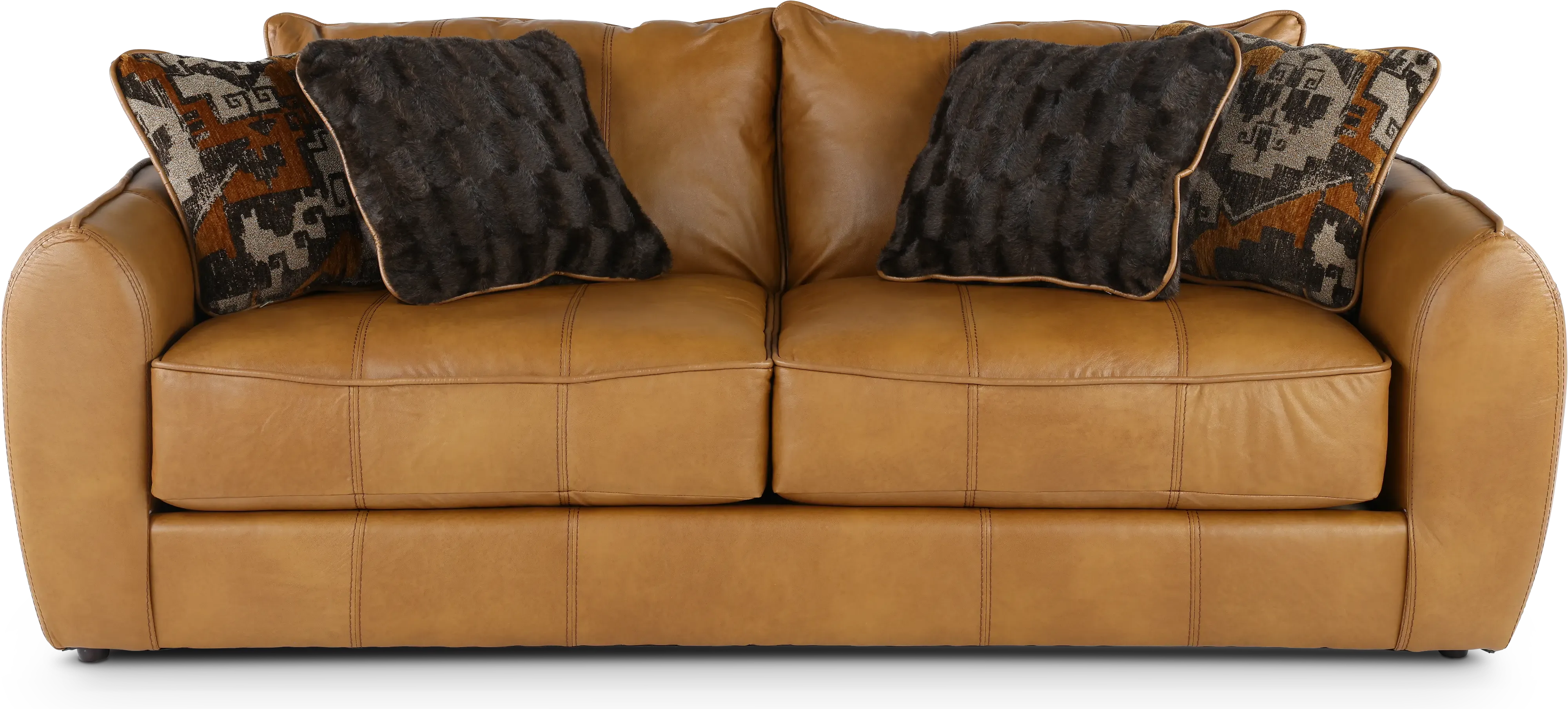 Corvara Tan Leather Sofa