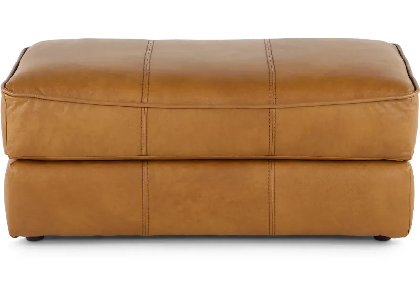 Corvara Tan Leather Ottoman