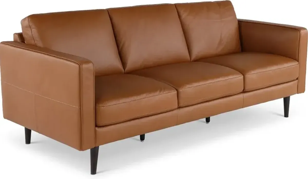 Destrezza Brown Leather Sofa