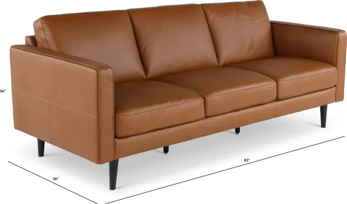 Destrezza Brown Leather Sofa