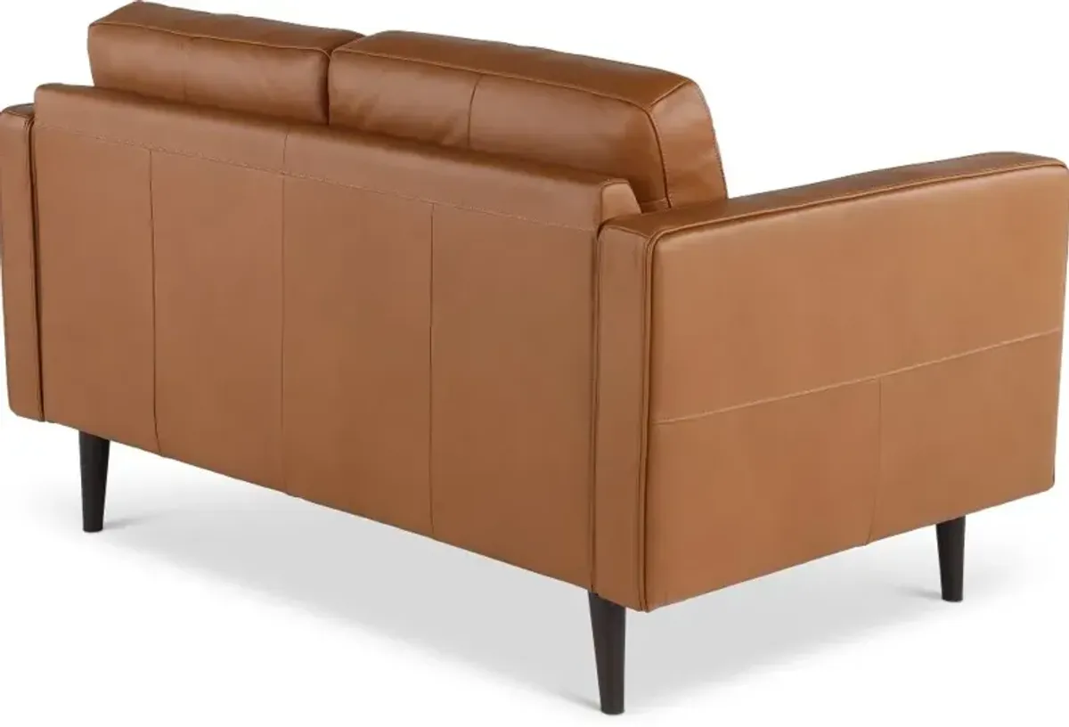 Destrezza Brown Leather Loveseat