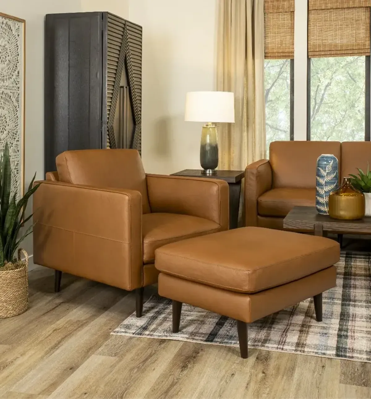 Destrezza Brown Leather Loveseat