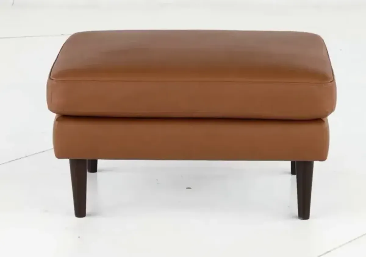 Destrezza Brown Leather Ottoman