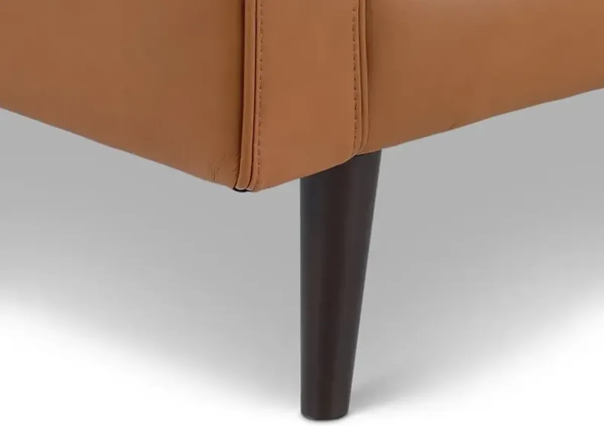 Destrezza Brown Leather Ottoman