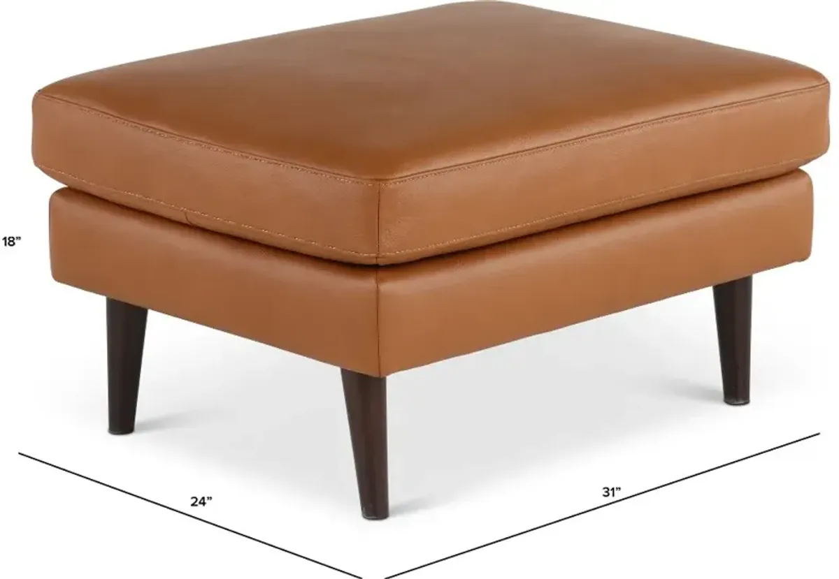 Destrezza Brown Leather Ottoman