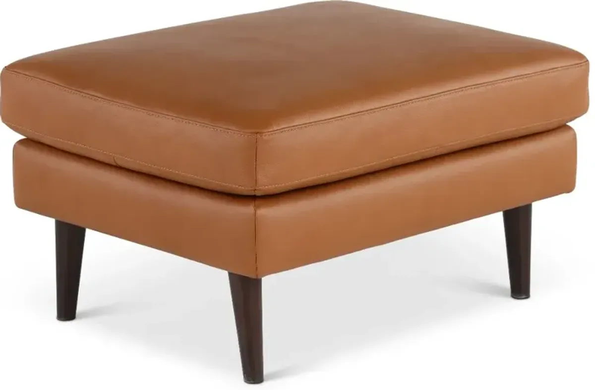 Destrezza Brown Leather Ottoman