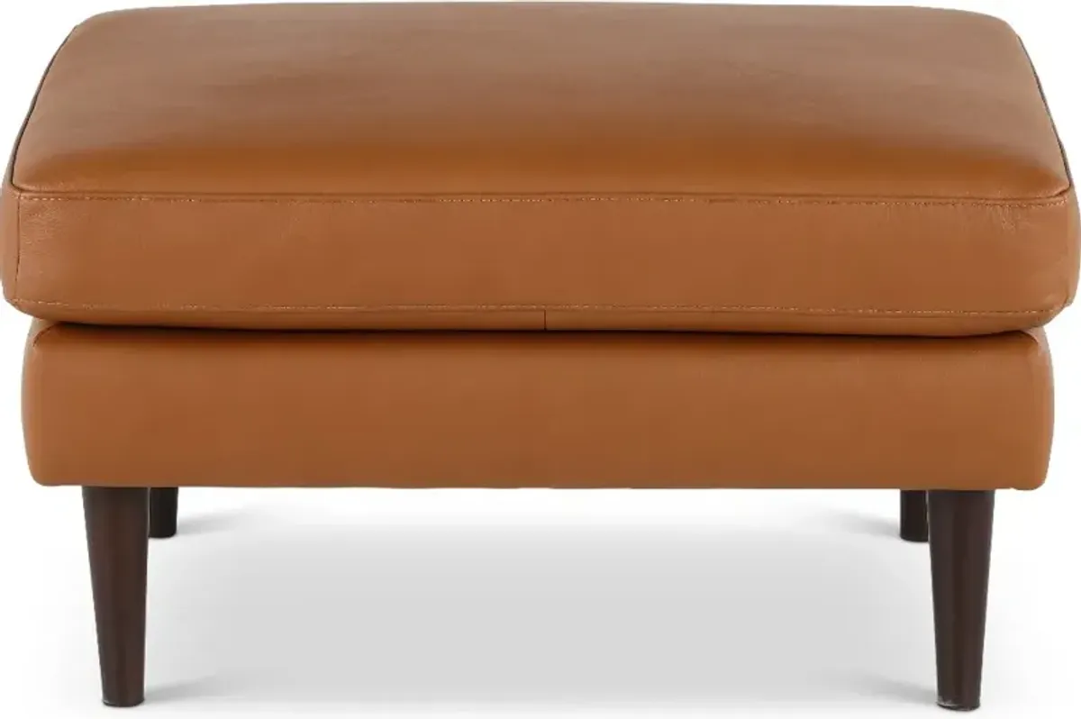 Destrezza Brown Leather Ottoman