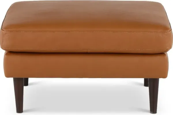 Destrezza Brown Leather Ottoman
