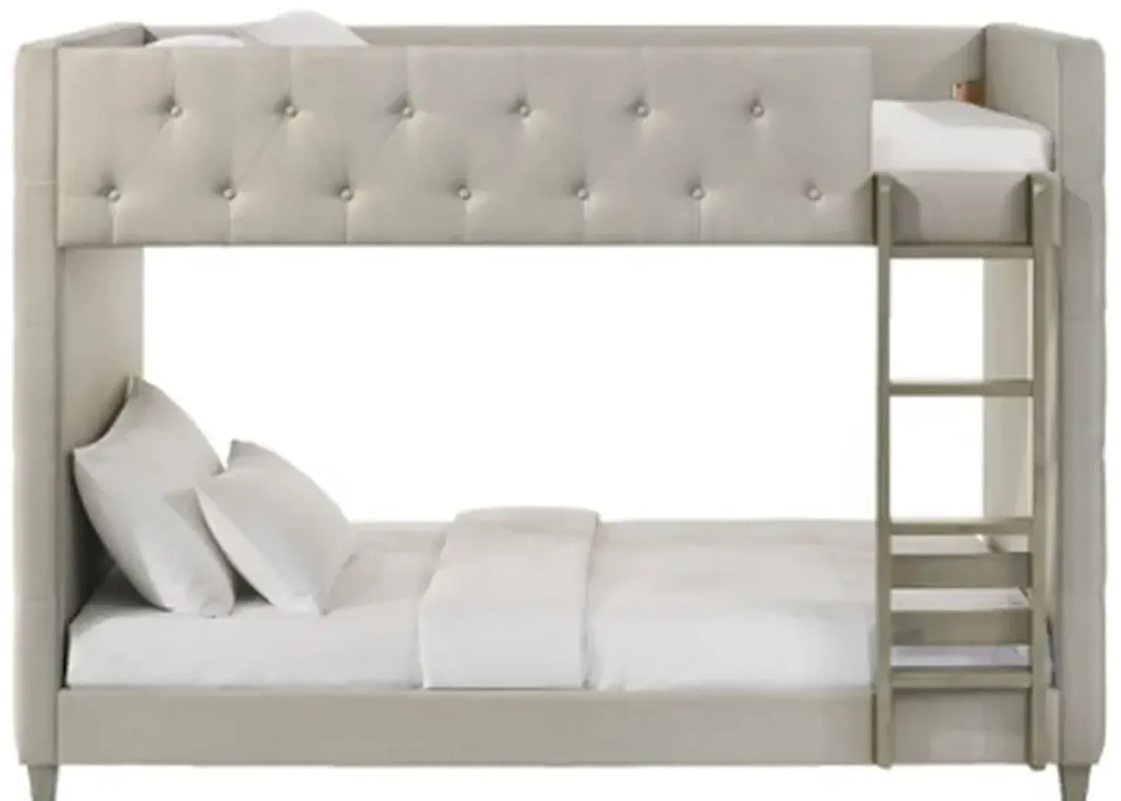 Addyson Gray Upholstered Twin-over-Twin Bunk Bed