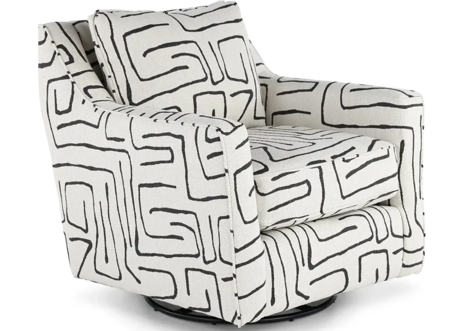 Durango Black and White Swivel Glider Chair