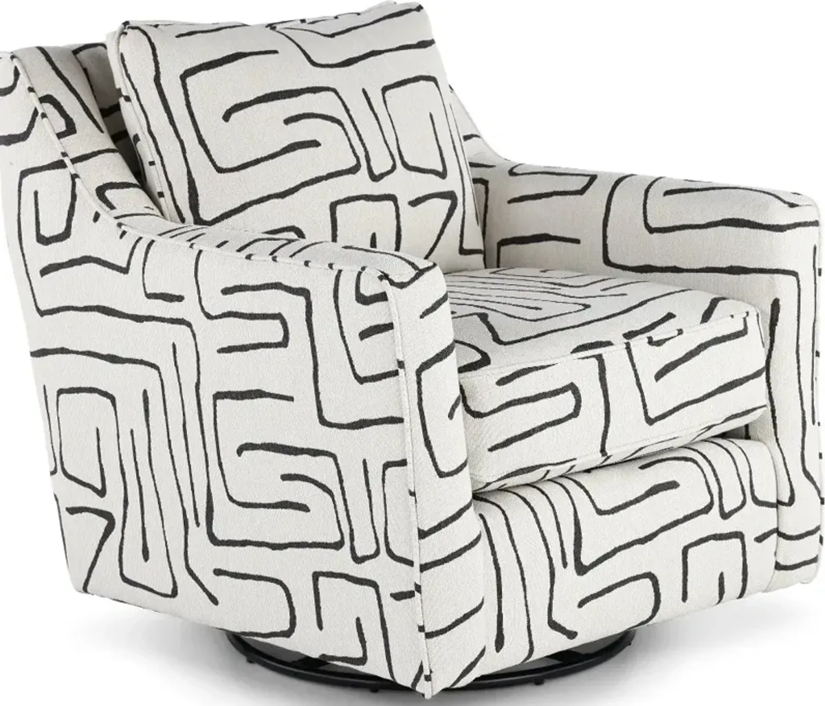 Durango Black and White Swivel Glider Chair