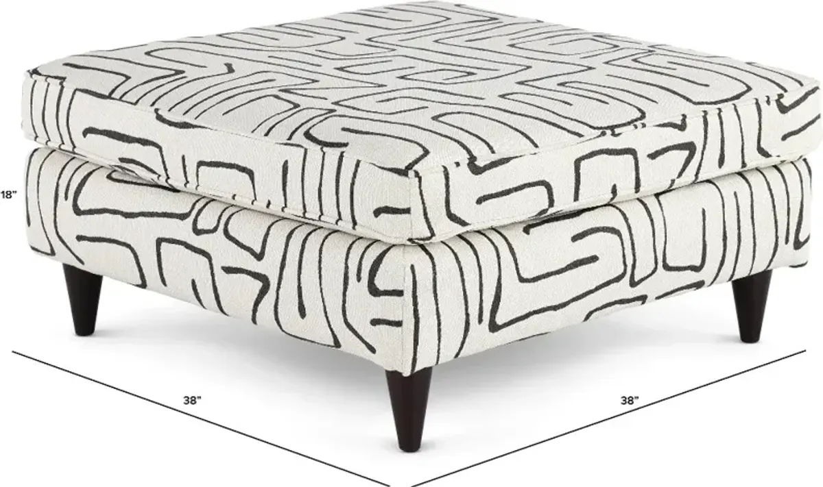 Durango Black and White Accent Ottoman