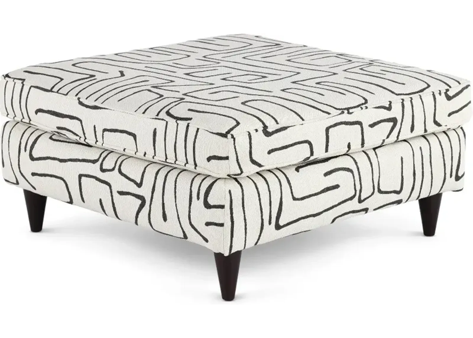 Durango Black and White Accent Ottoman