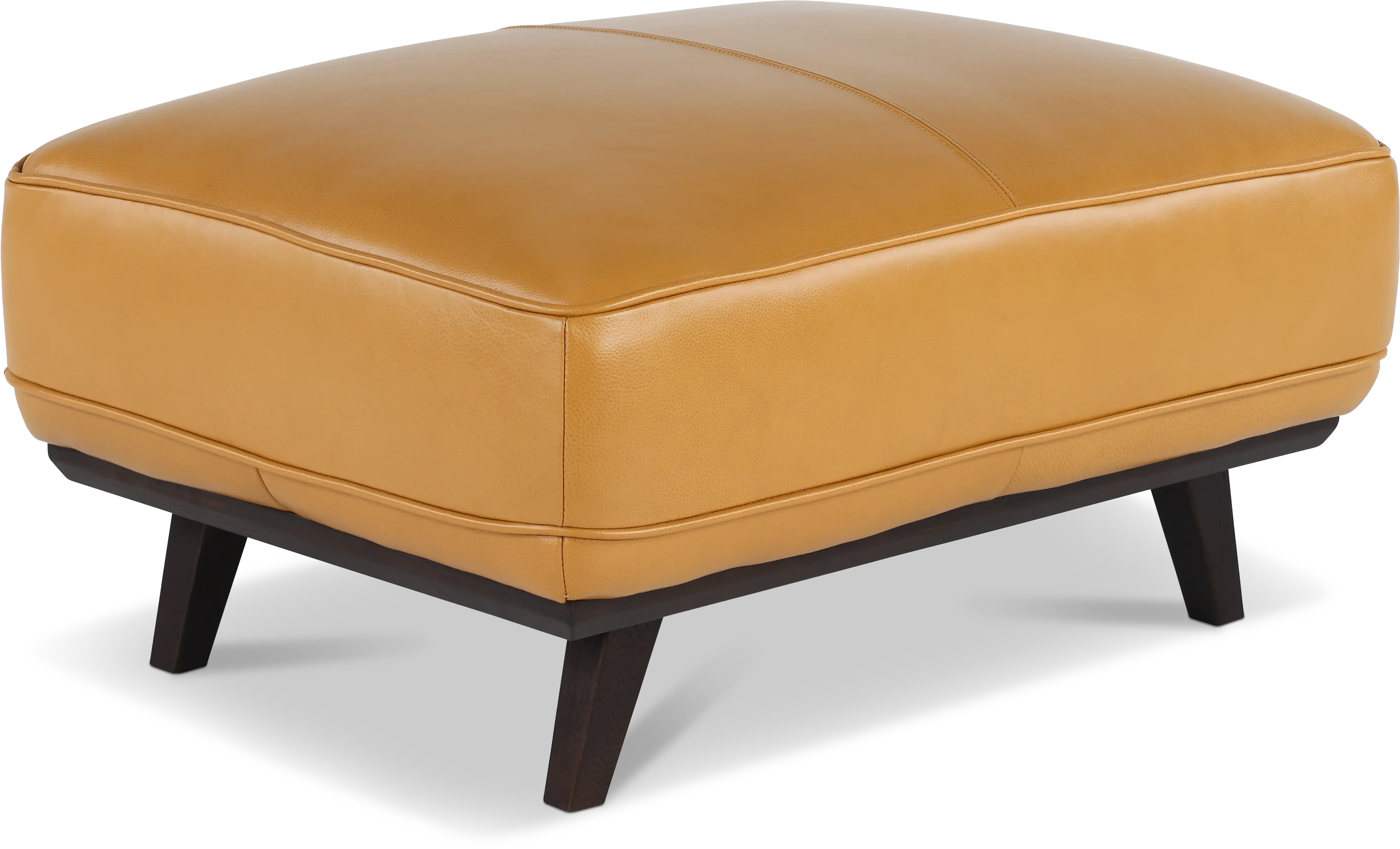 Madison Tan Leather Ottoman