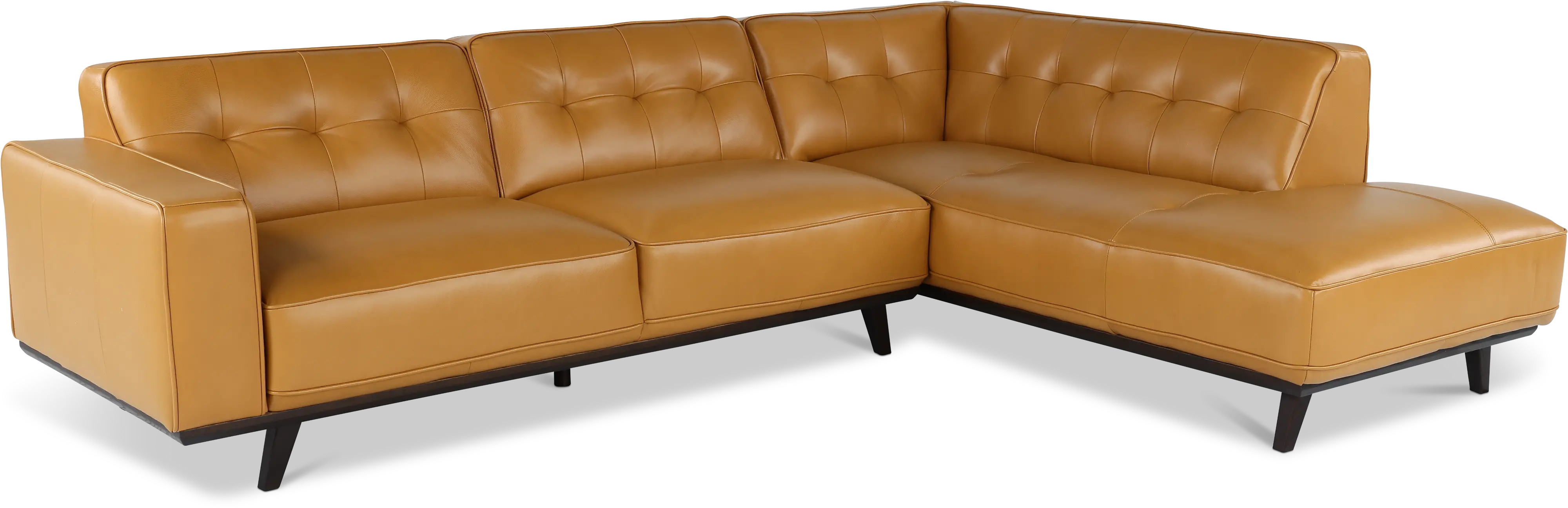 Madison Tan Leather 2 Piece Sectional