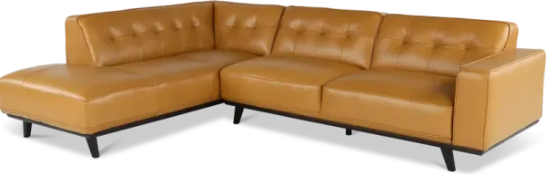 Madison Tan Leather 2 Piece Sectional