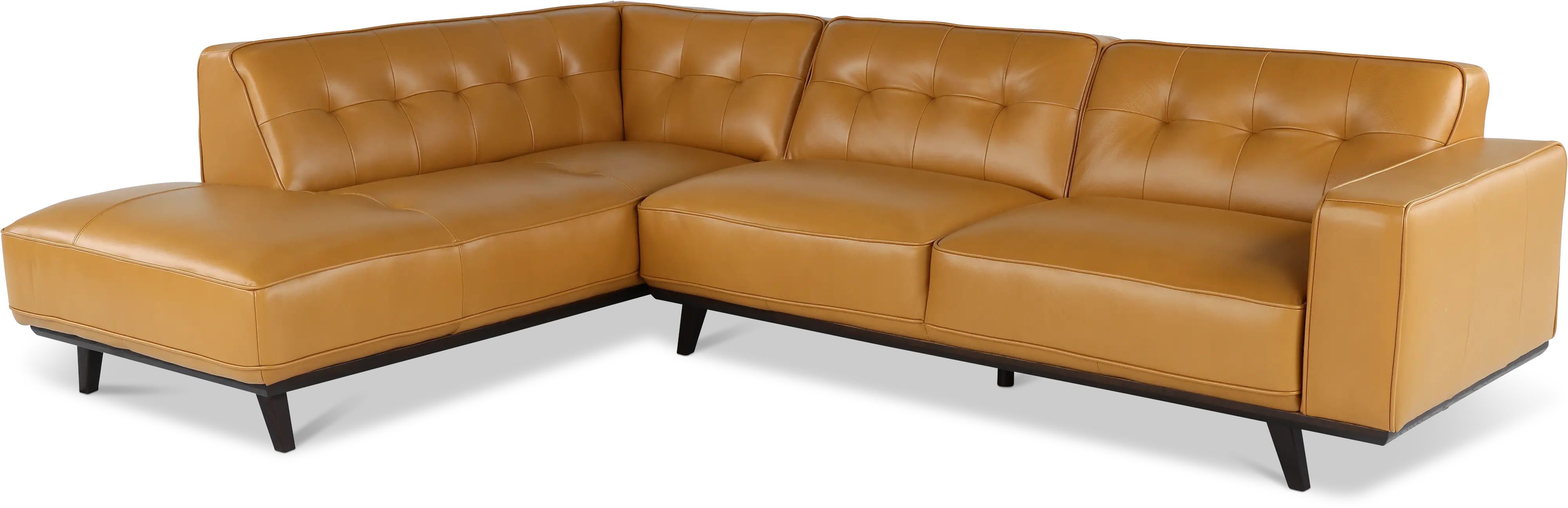 Madison Tan Leather 2 Piece Sectional