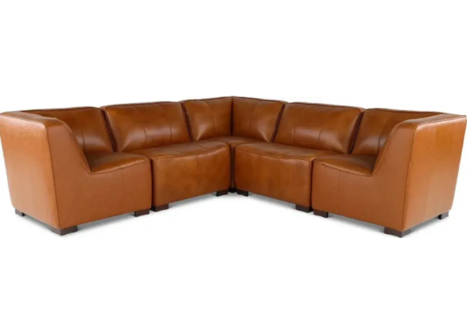 Denver Tobacco Brown 5 Piece Modular Sectional