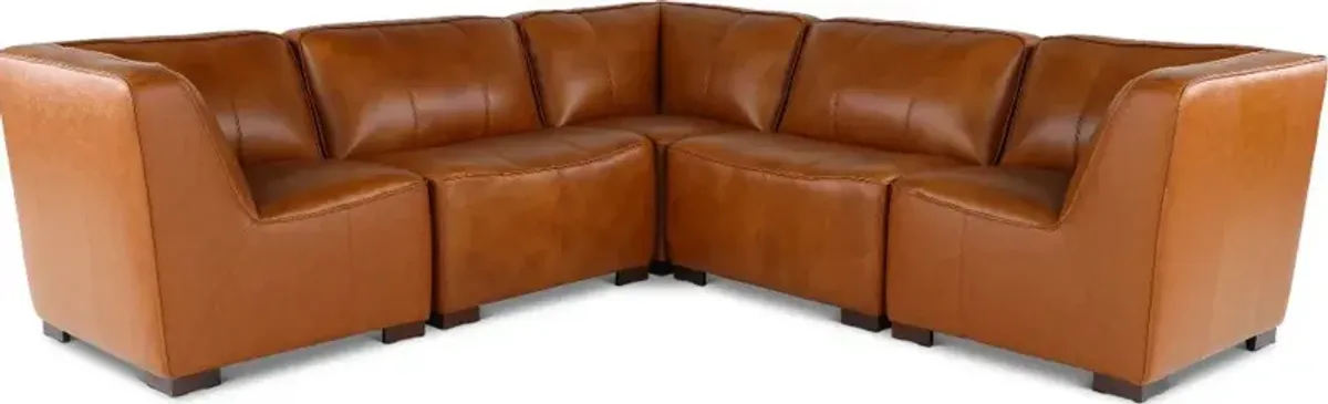 Denver Tobacco Brown 5 Piece Modular Sectional