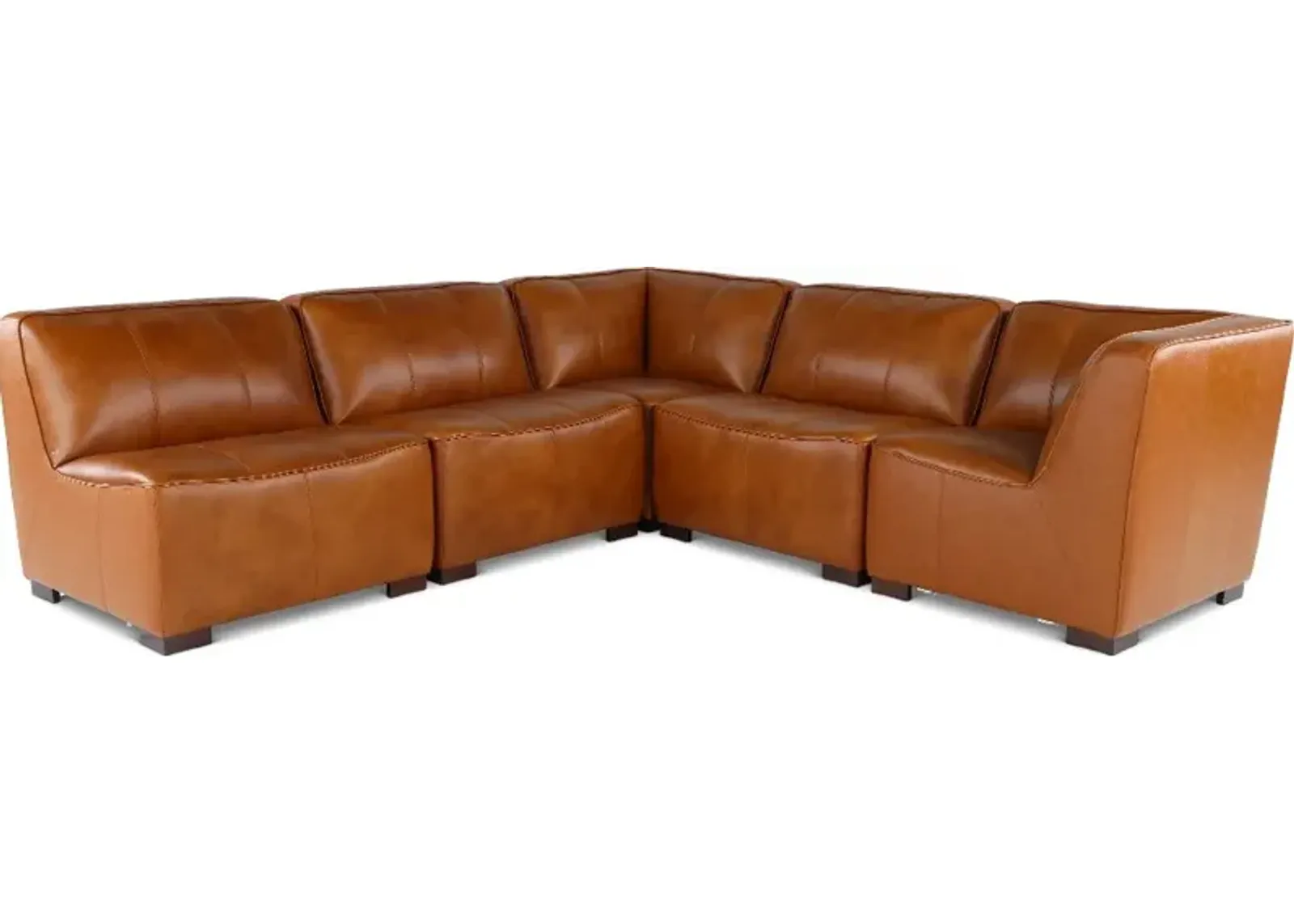 Denver Tobacco Brown 5 Piece Modular Sectional