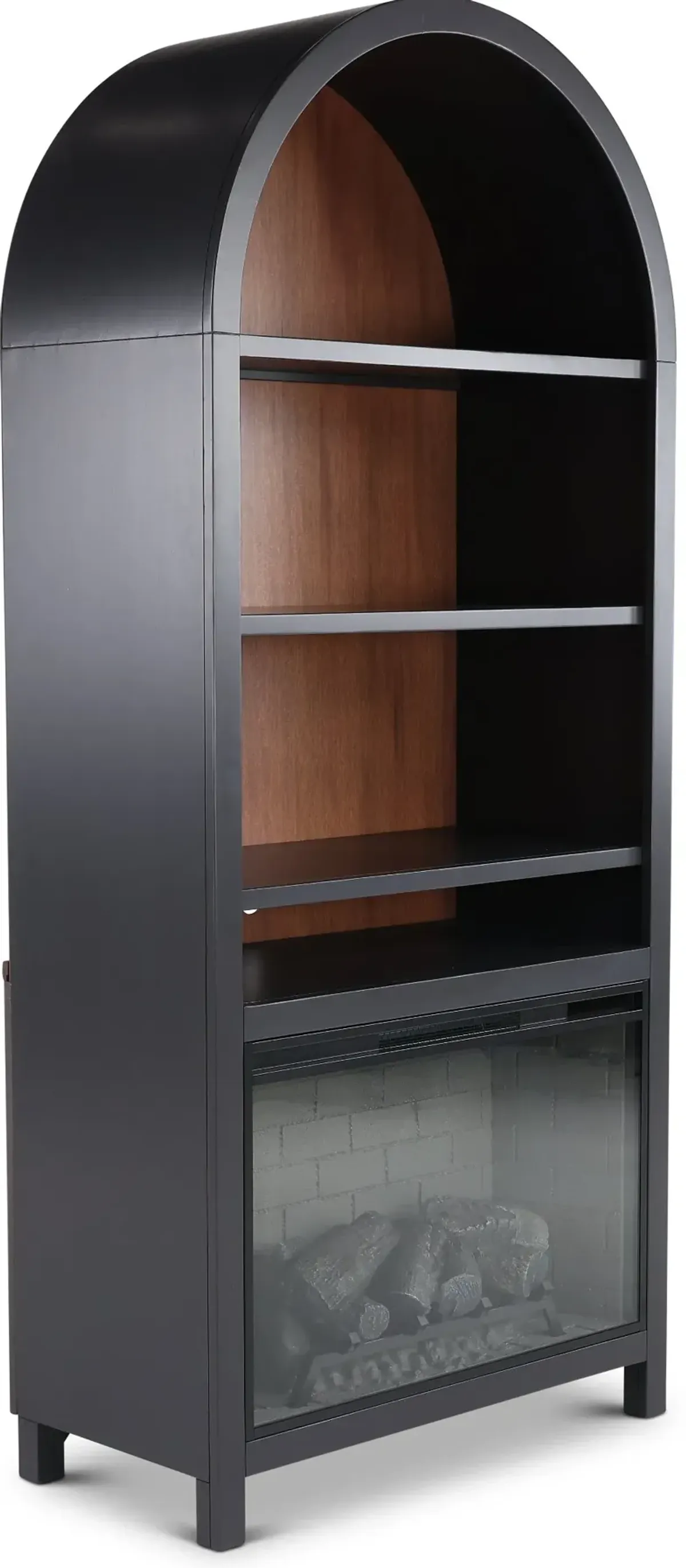 Chill Black Arch Fireplace Bookcase