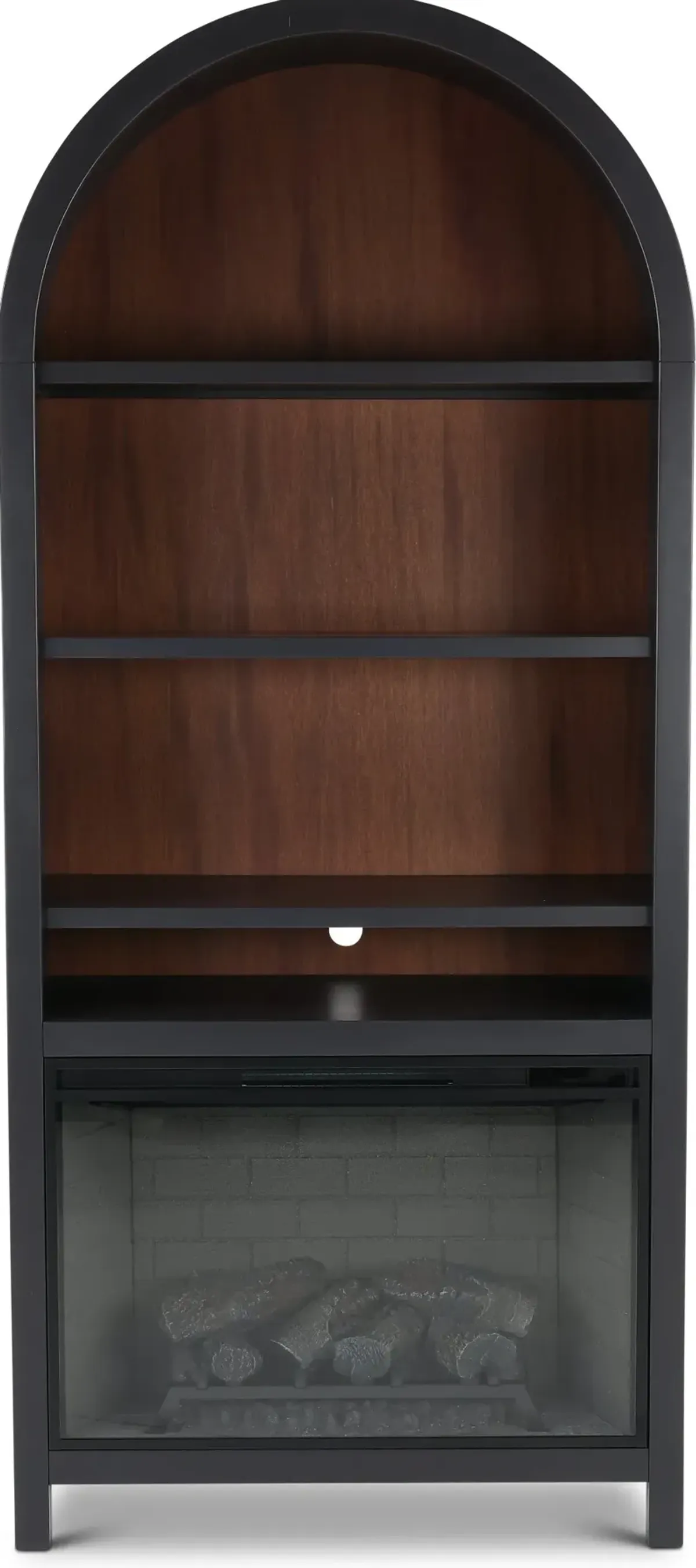 Chill Black Arch Fireplace Bookcase