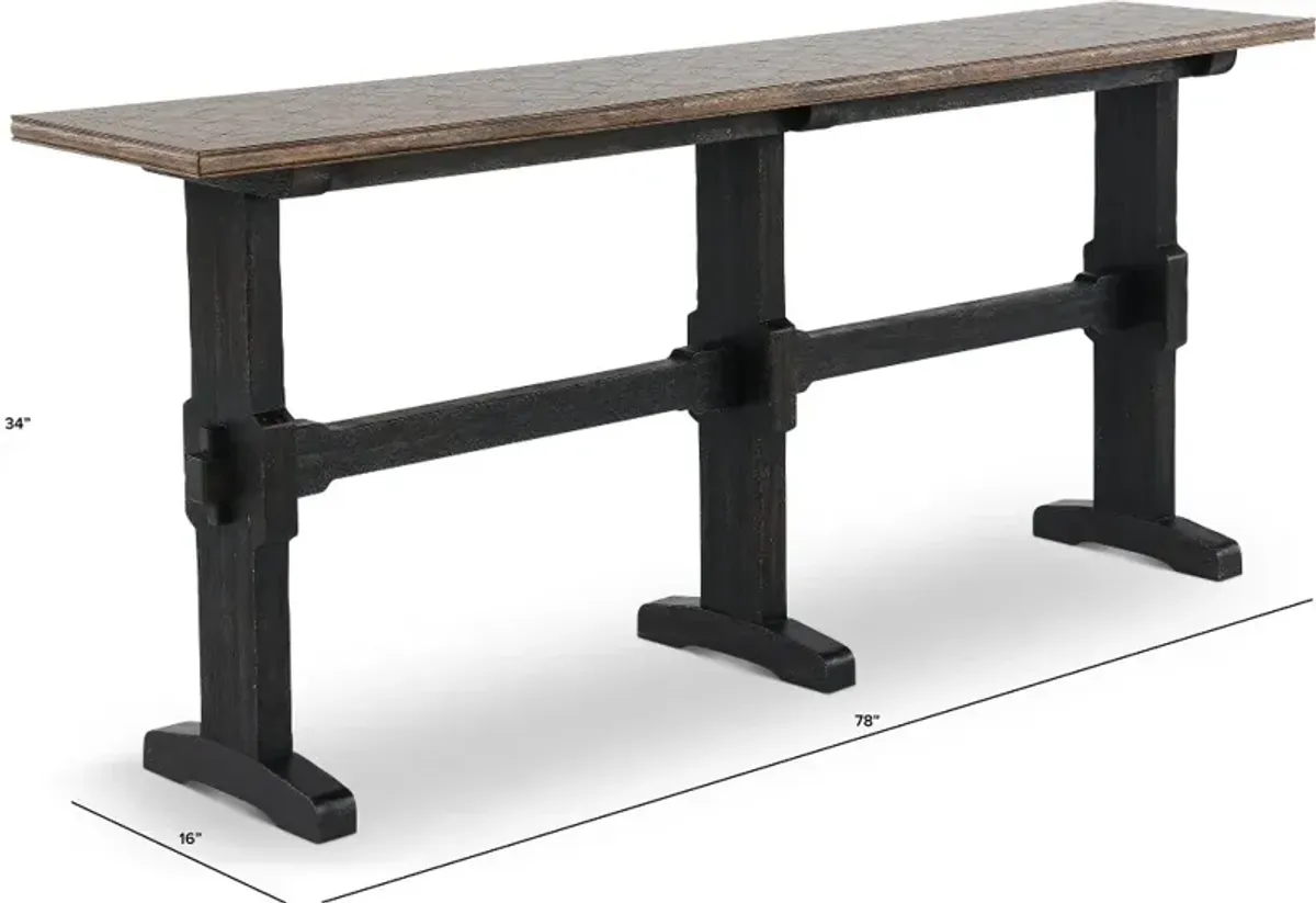 Americana Trestle Two-Tone Sofa Table