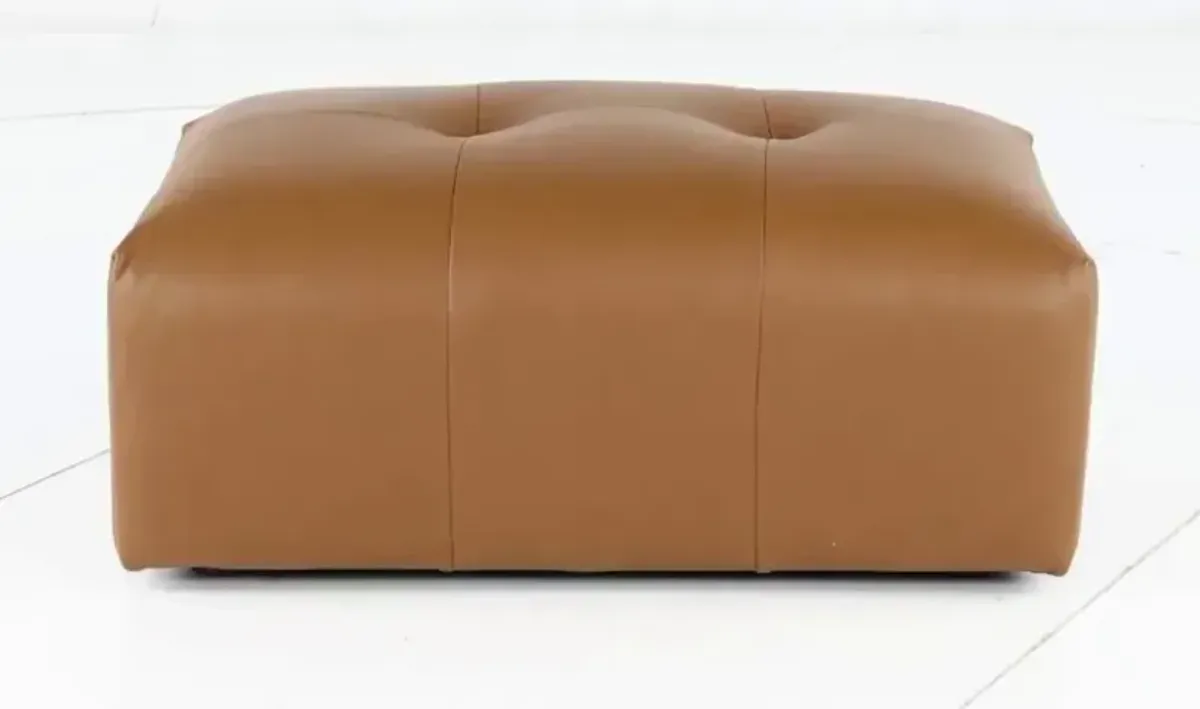 Zachary Tan Leather Ottoman