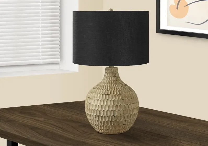 25 Inch Brown and Black Table Lamp