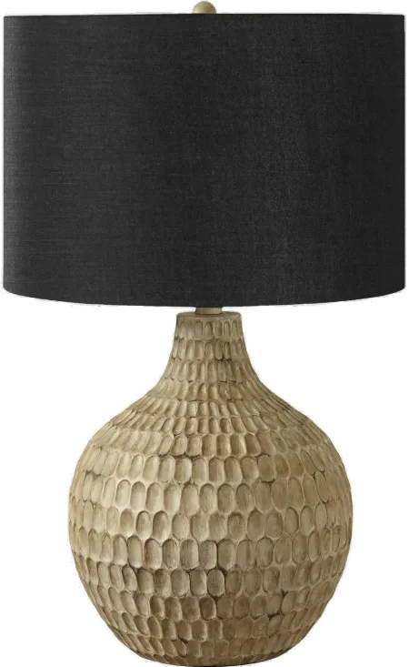 25 Inch Brown and Black Table Lamp