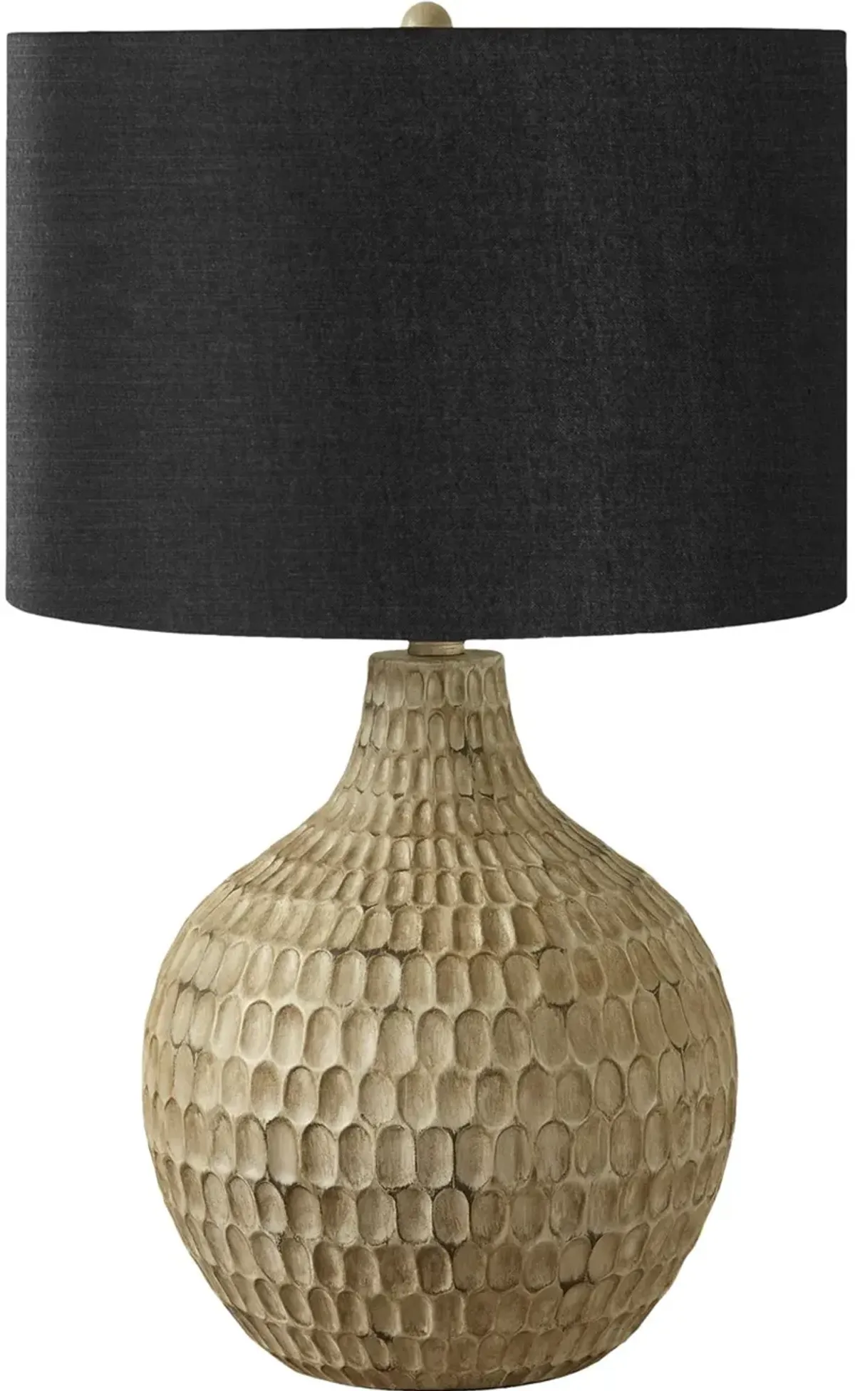 25 Inch Brown and Black Table Lamp