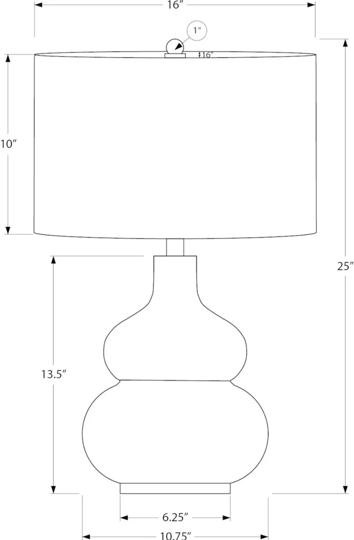 25 Inch Ivory Table Lamp