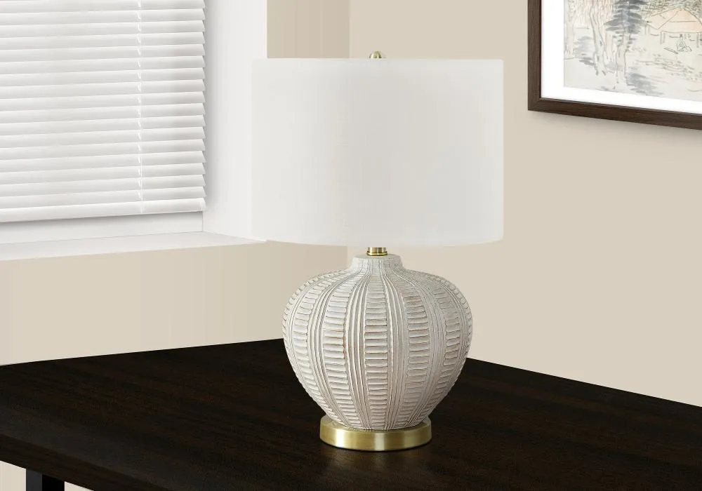 21 Inch Cream Transitional Table Lamp