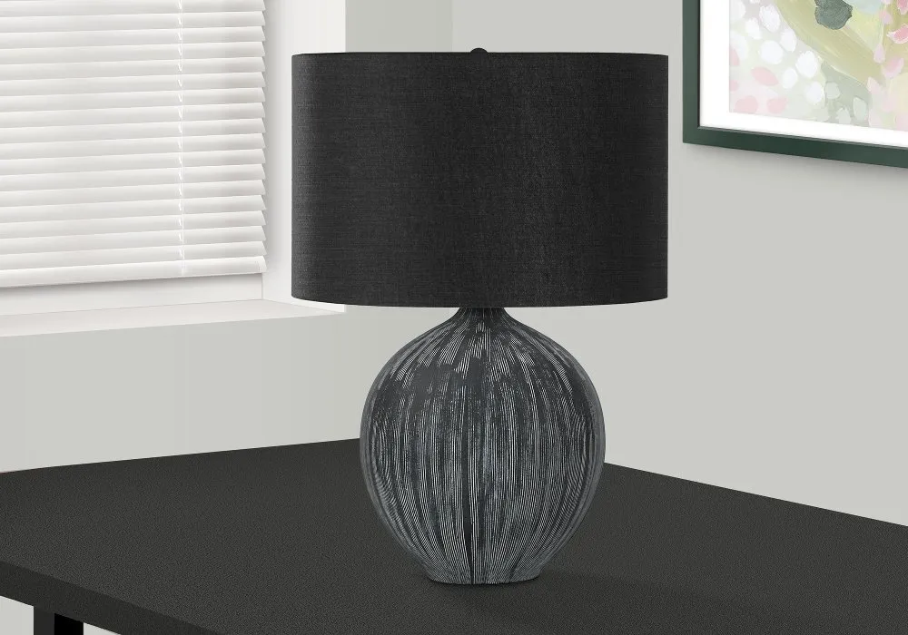 23 Inch Black Ceramic Contemporary Table Lamp