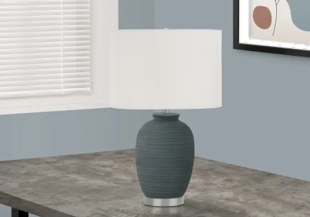 24 Inch Blue Ceramic Table Lamp