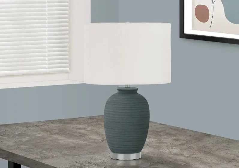 24 Inch Blue Ceramic Table Lamp