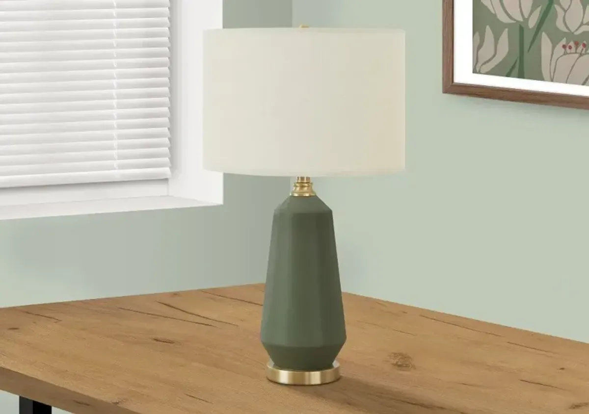 26 Inch Green Ceramic Table Lamp