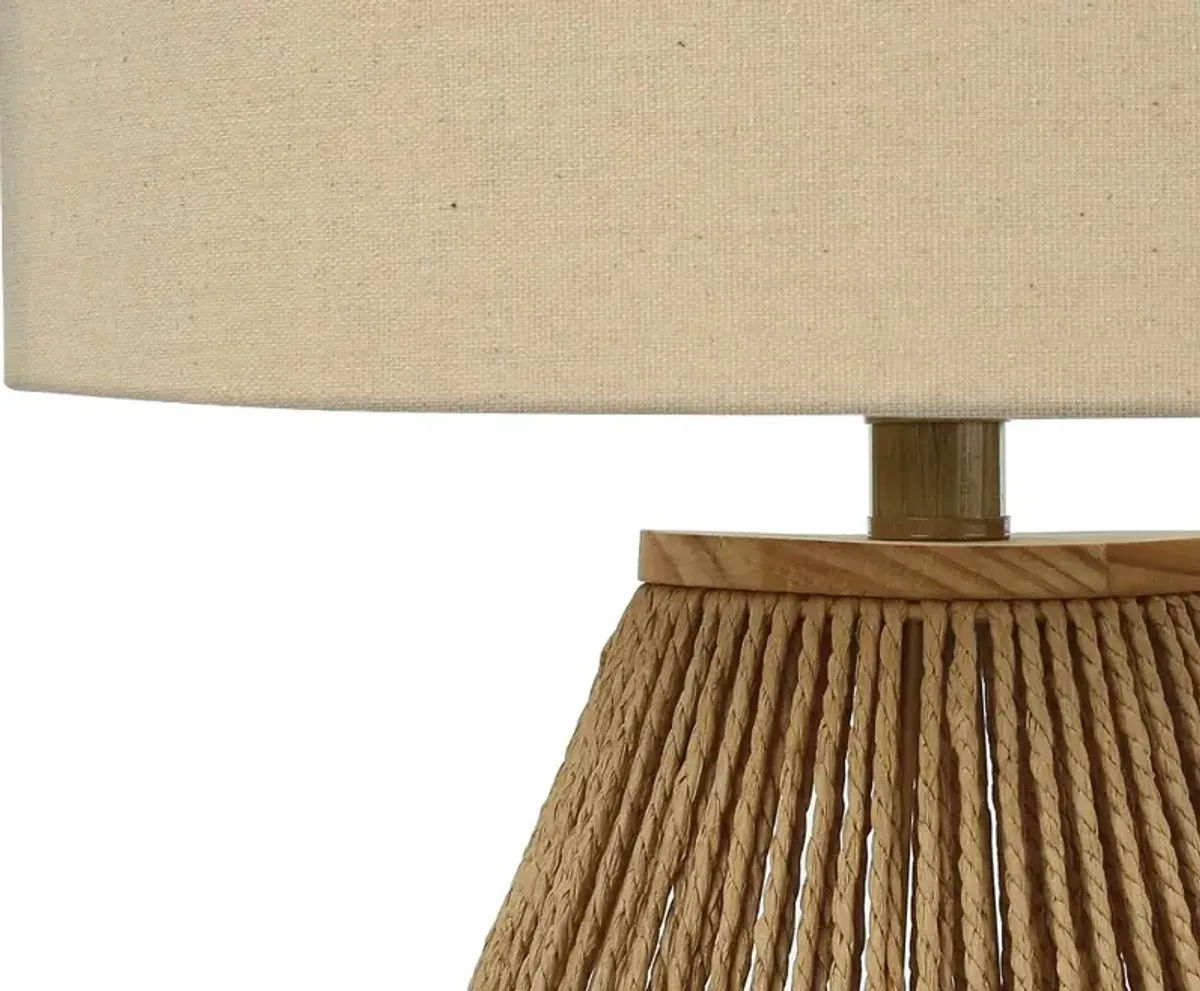 22 Inch Brown Rope Table Lamp