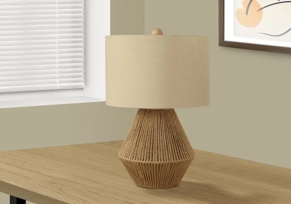 22 Inch Brown Rope Table Lamp