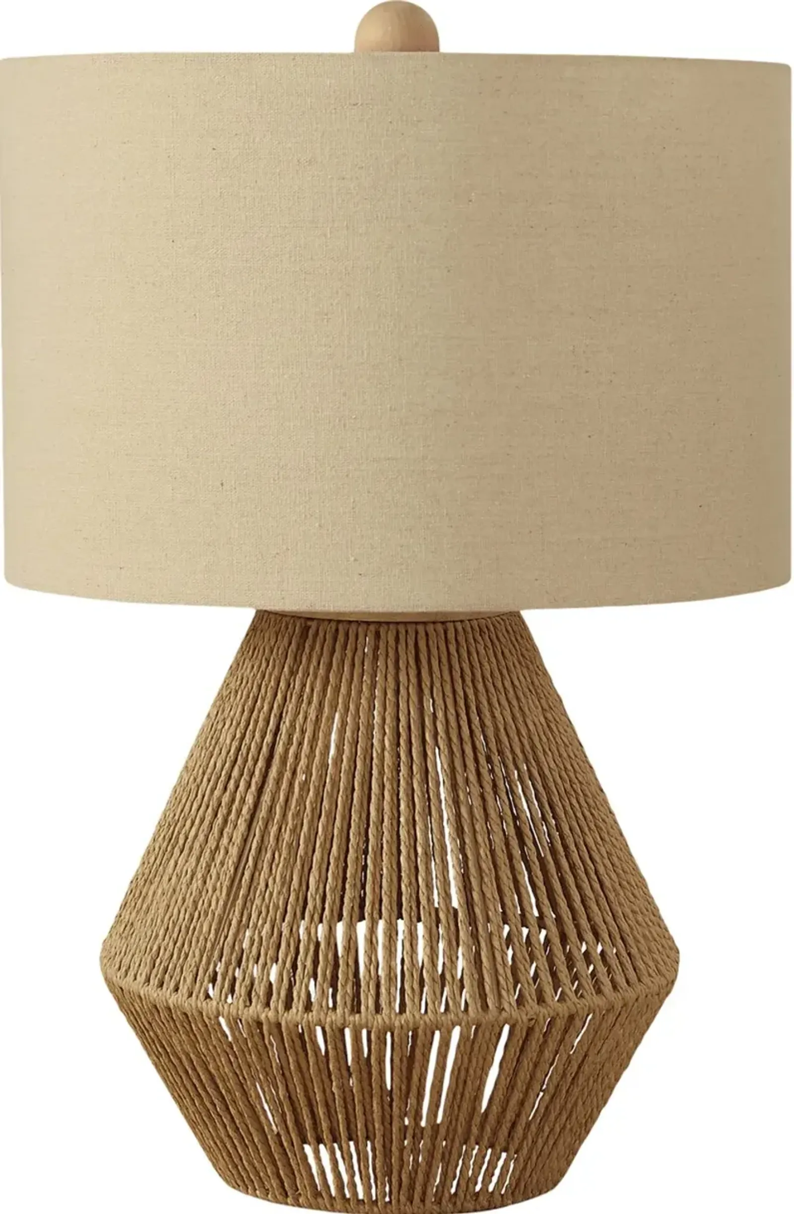 22 Inch Brown Rope Table Lamp